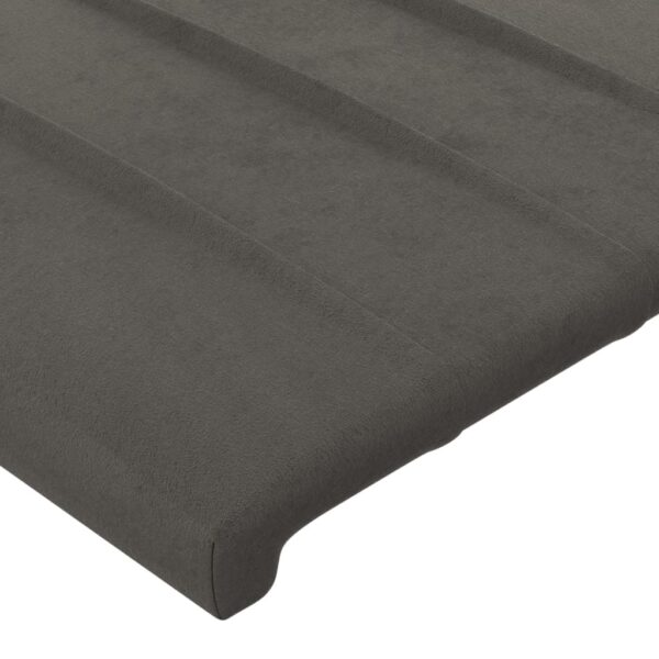 Cabeceira cama c/ abas veludo 183x16x118/128 cm cinzento-escuro - Image 4