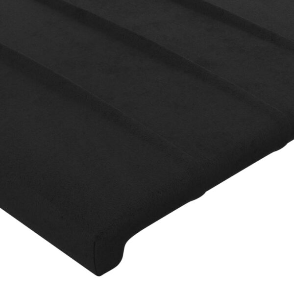 Cabeceira de cama c/ abas veludo 203x16x118/128 cm preto - Image 4