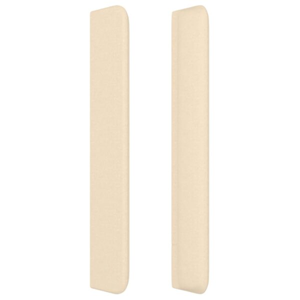 Cabeceira de cama c/ abas tecido 203x16x118/128 cm creme - Image 3