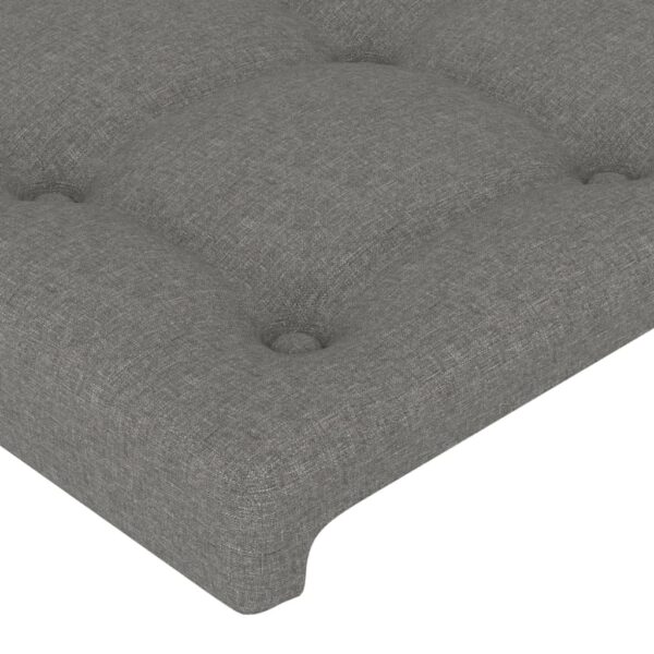 Cabeceira cama c/ abas tecido 183x16x118/128 cm cinzento-escuro - Image 4