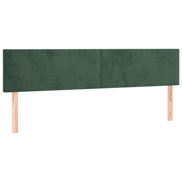 Cabeceira de cama c/luzes LED veludo 180x5x78/88cm verde-escuro - Image 3