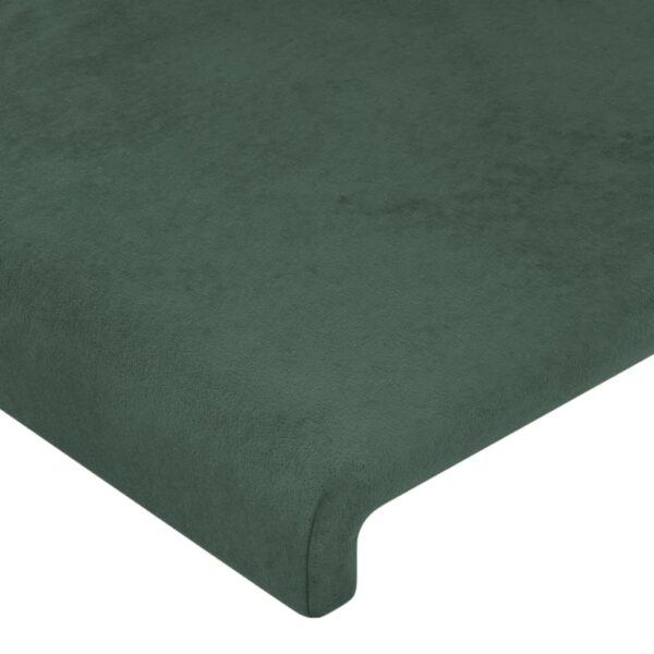 Cabeceira de cama c/luzes LED veludo 180x5x78/88cm verde-escuro - Image 4