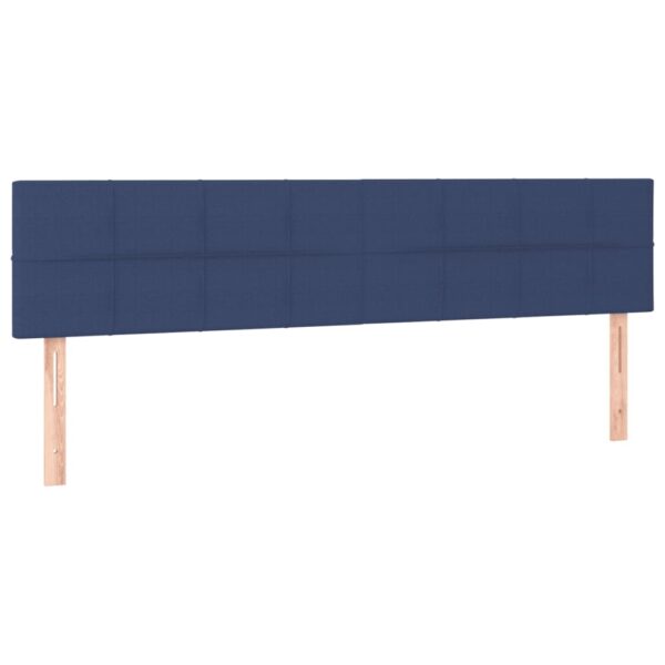 Cabeceira de cama c/ luzes LED tecido 200x5x78/88 cm azul - Image 3