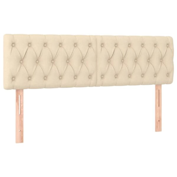 Cabeceira de cama c/ luzes LED tecido 160x7x78/88 cm cor creme - Image 3