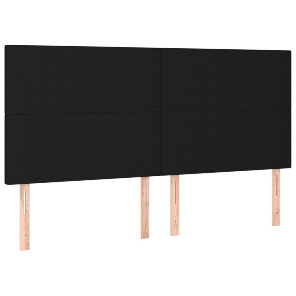 Cabeceira de cama c/ luzes LED tecido 160x5x118/128 cm preto - Image 3