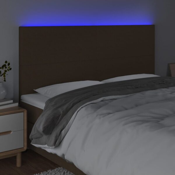 Cabeceira de cama c/ LED tecido 180x5x118/128 cm verde - Image 2
