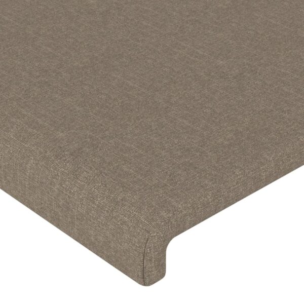 Cabeceira cama c/ LED tecido 180x5x118/128 cm cinza-acastanhado - Image 4