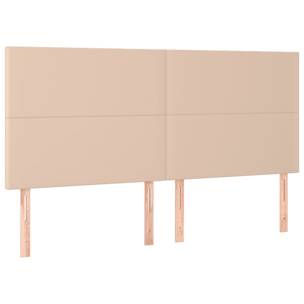 Cabeceira cama c/ LED couro artif. 180x5x118/128cm cappuccino - Image 3