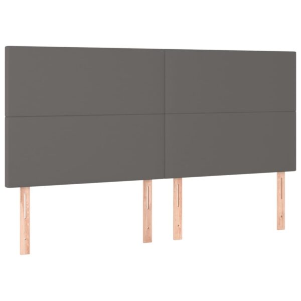 Cabeceira cama c/ LED 200x5x118/88cm couro artificial cinzento - Image 3