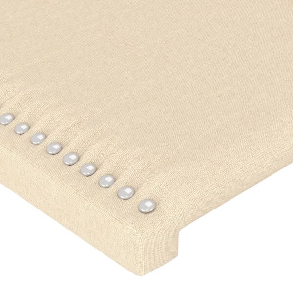 Cabeceira cama c/ LED tecido 200x5x118/128 cm crème - Image 4