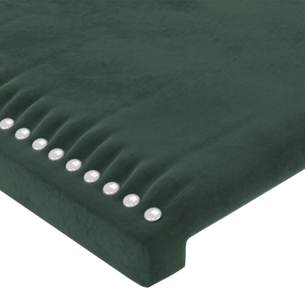 Cabeceira de cama c/ LED veludo 180x5x118/128 cm verde-escuro - Image 4
