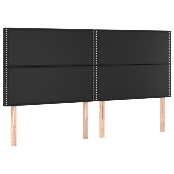 Cabeceira cama c/ LED couro artificial 160x5x118/128 cm preto - Image 3
