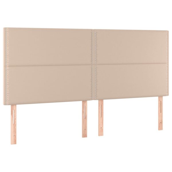 Cabeceira cama c/ LED couro artif. 180x5x118/128cm cappuccino - Image 3