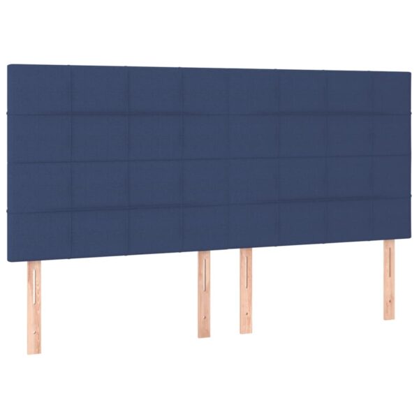 Cabeceira de cama c/ luzes LED tecido 180x5x118/128 cm azul - Image 3
