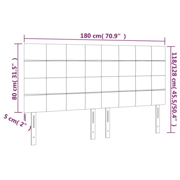 Cabeceira de cama c/ luzes LED tecido 180x5x118/128 cm azul - Image 5