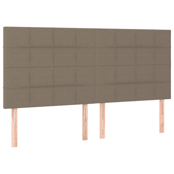 Cabeceira cama c/ LED tecido 200x5x118/128 cm cinza-acastanhado - Image 3