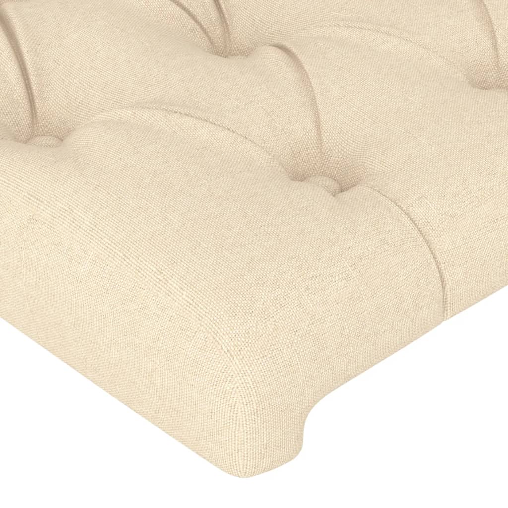 Cabeceira cama c/ luzes LED tecido 160x7x118/128 cm cor creme - Image 4