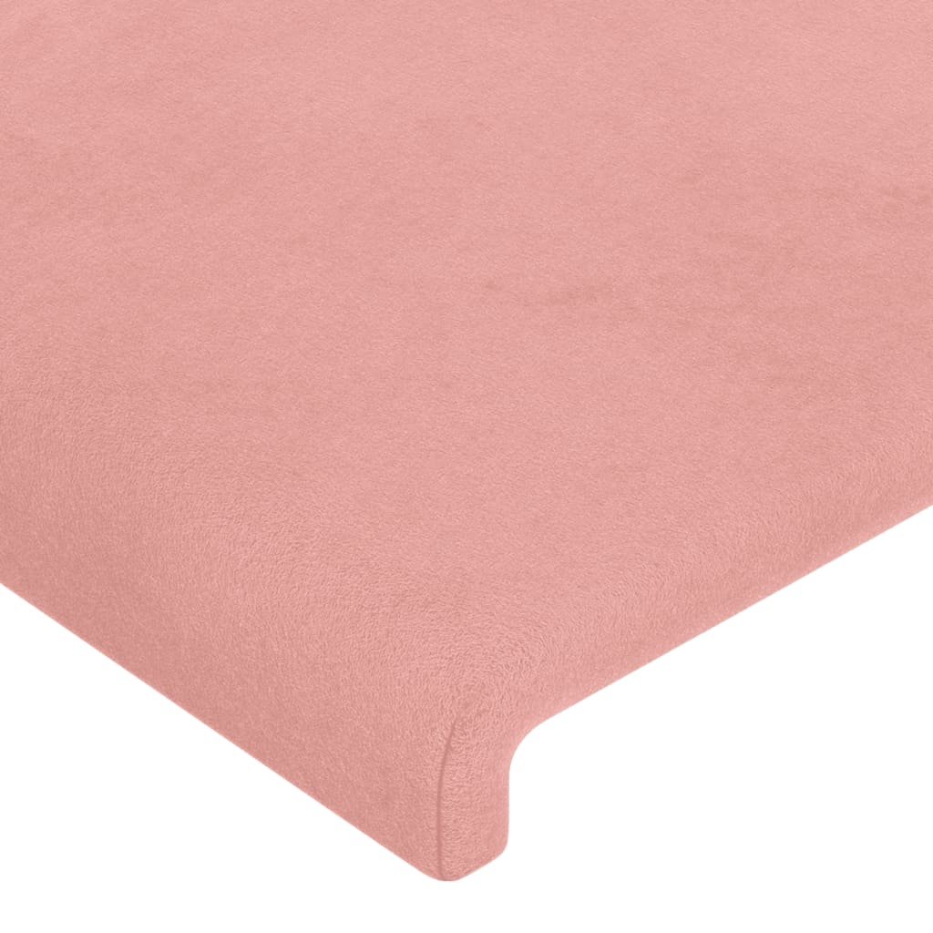 Cabeceira de cama c/ luzes LED veludo 183x16x118/128 cm rosa - Image 4