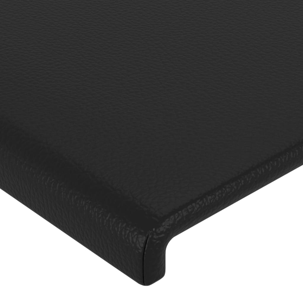 Cabeceira cama c/ LED couro artificial 183x16x118/128 cm preto - Image 4
