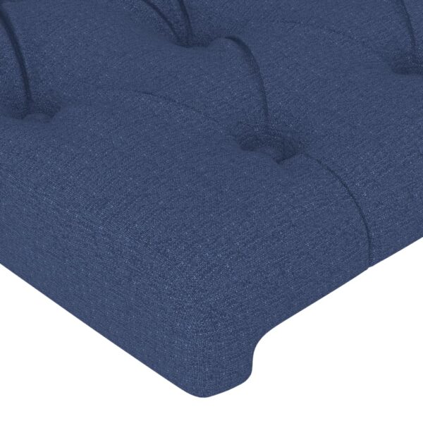 Cabeceira de cama c/ luzes LED tecido 103x16x118/128 cm azul - Image 4