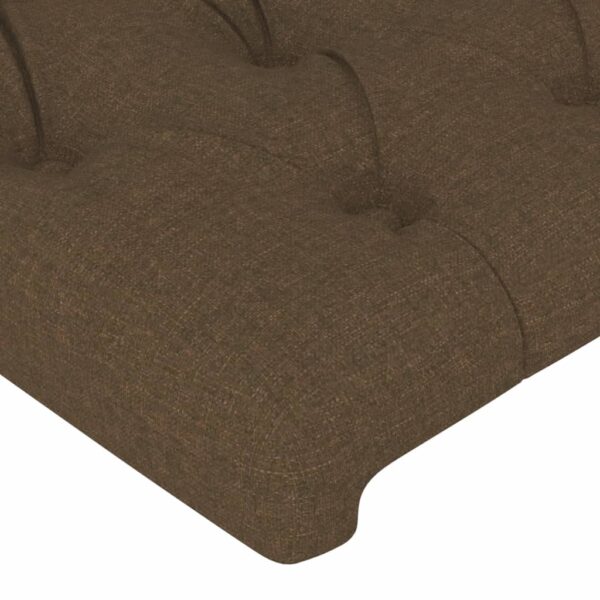 Cabeceira de cama c/ luzes LED tecido 147x16x118/128cm castanho - Image 4