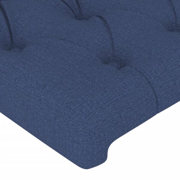 Cabeceira de cama c/ luzes LED tecido 147x16x118/128 cm azul - Image 4