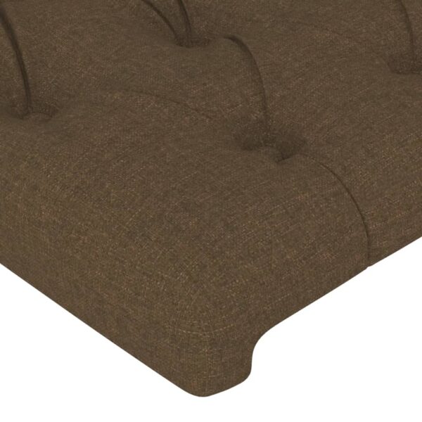 Cabeceira de cama c/ luzes LED tecido 183x16x118/128cm castanho - Image 4