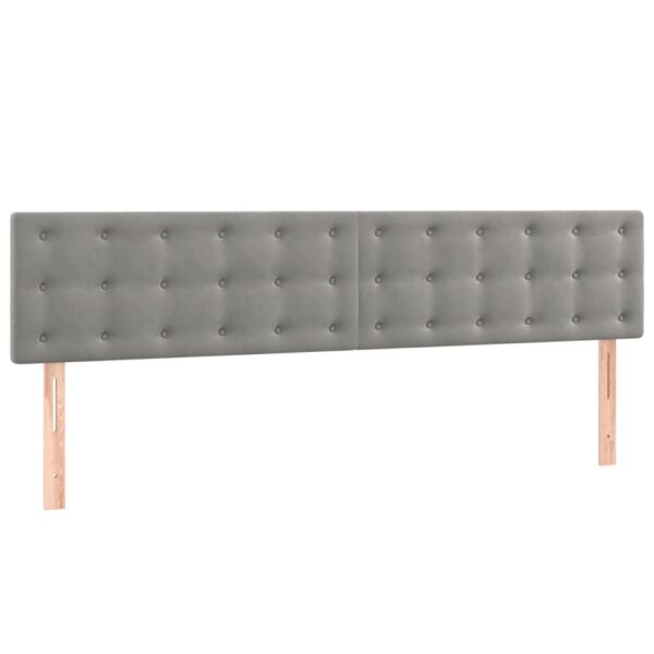 Cama com molas/colchão 200x200 cm veludo cinzento-claro - Image 5