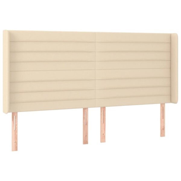 Cama box spring c/ colchão e LED 200x200 cm tecido cor creme - Image 6