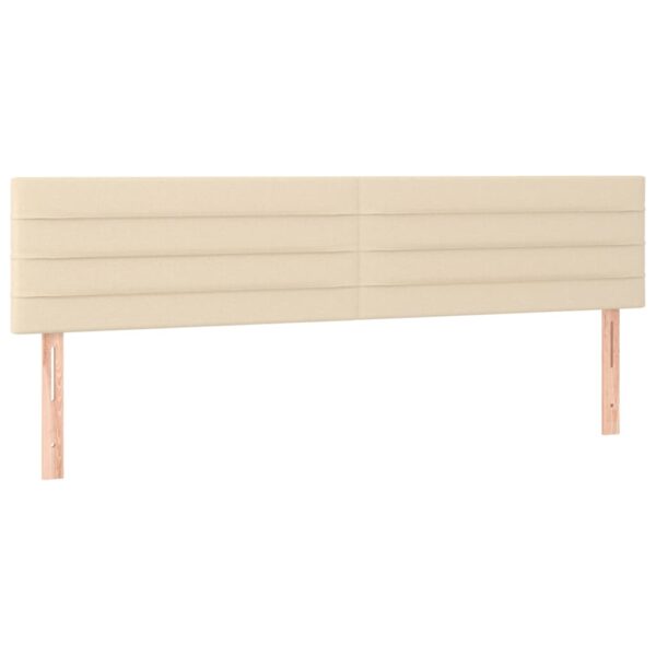 Cama box spring c/ colchão e LED 200x200 cm tecido cor creme - Image 6