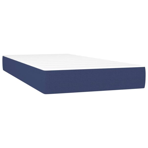 Cama box spring c/ colchão e LED 200x200 cm tecido azul - Image 5