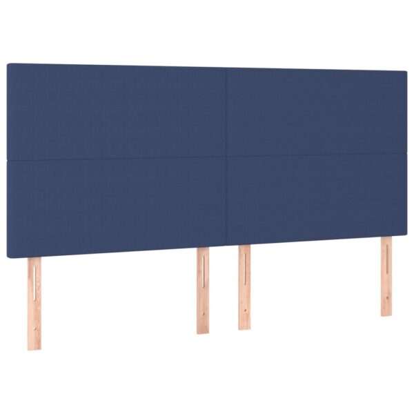 Cama box spring c/ colchão e LED 200x200 cm tecido azul - Image 6