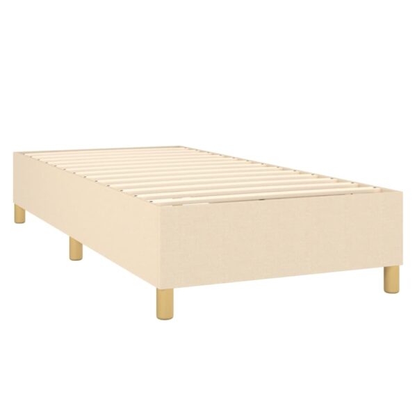 Cama box spring c/ colchão e LED 90x190 cm tecido cor creme - Image 4