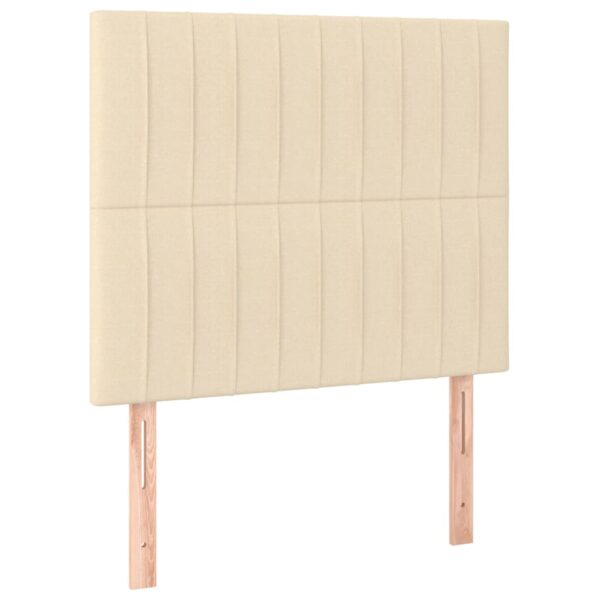 Cama box spring c/ colchão e LED 90x190 cm tecido cor creme - Image 6