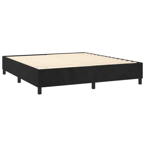 Cama box spring c/ colchão/LED 180x200 cm veludo preto - Image 4