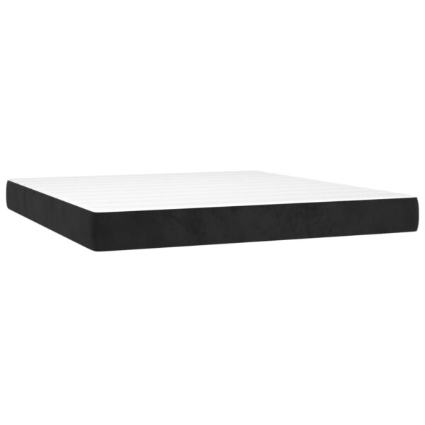 Cama box spring c/ colchão/LED 180x200 cm veludo preto - Image 5