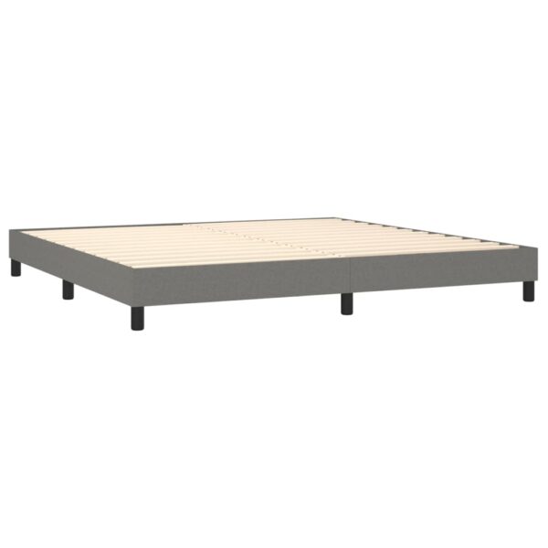 Cama com molas/colchão 200x200 cm tecido cinzento-escuro - Image 3