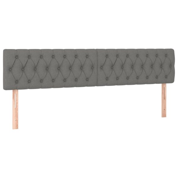 Cama com molas/colchão 200x200 cm tecido cinzento-escuro - Image 5