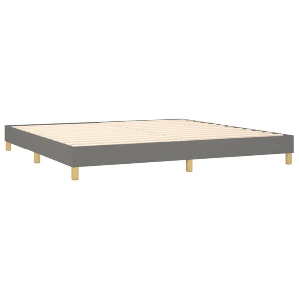 Cama com molas/colchão 200x200 cm tecido cinzento-escuro - Image 3