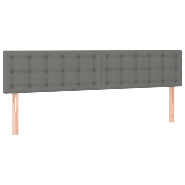 Cama com molas/colchão 200x200 cm tecido cinzento-escuro - Image 5
