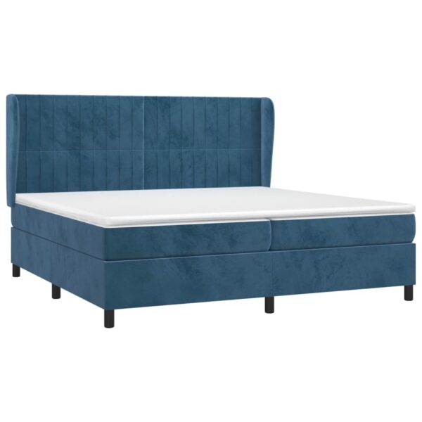 Cama com molas/colchão 200x200 cm veludo azul-escuro - Image 2