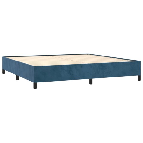 Cama com molas/colchão 200x200 cm veludo azul-escuro - Image 3