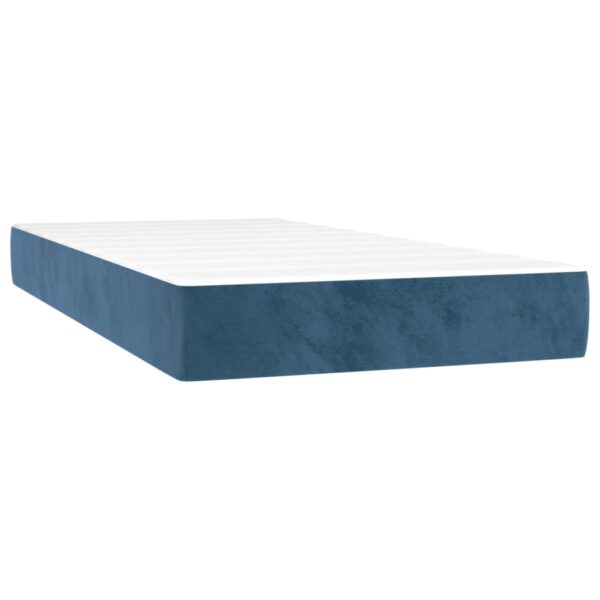 Cama com molas/colchão 200x200 cm veludo azul-escuro - Image 4