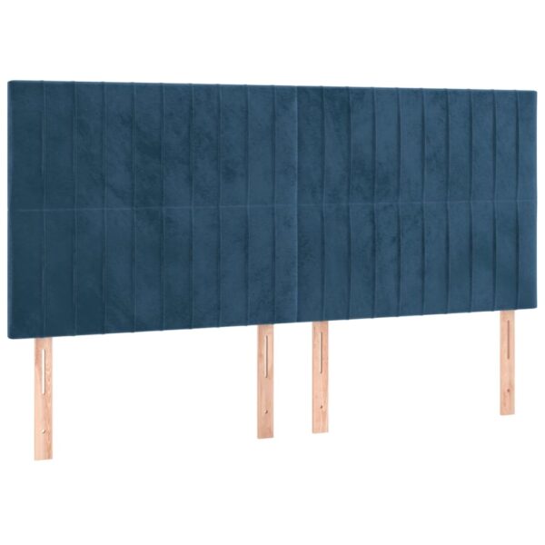 Cama com molas/colchão 200x200 cm veludo azul-escuro - Image 5