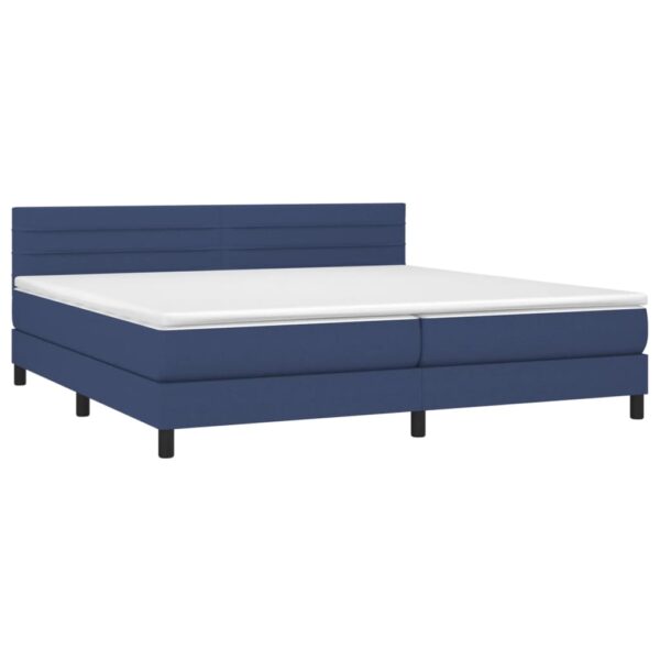 Cama com molas/colchão 200x200 cm tecido azul - Image 2