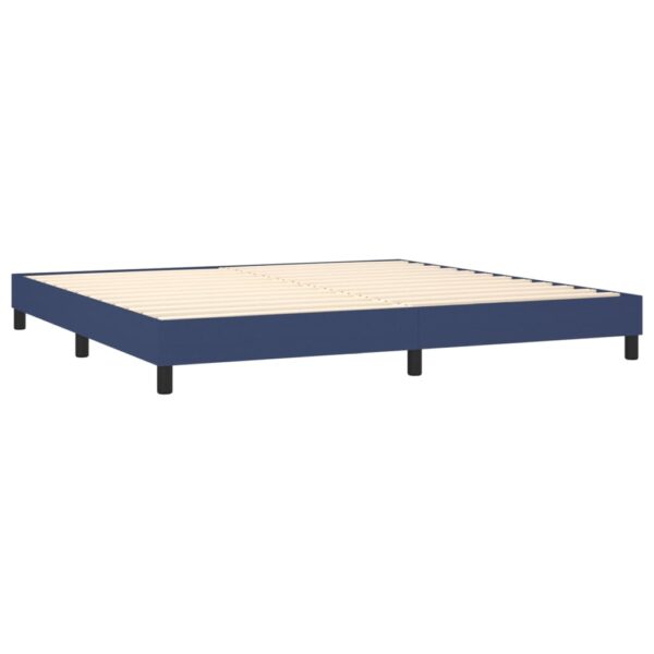 Cama com molas/colchão 200x200 cm tecido azul - Image 3