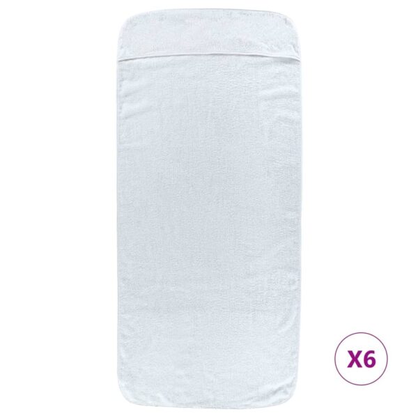 Toalhas de praia 6 pcs 60x135 cm tecido 400 GSM branco - Image 2