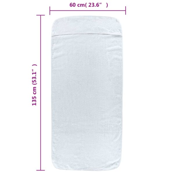 Toalhas de praia 6 pcs 60x135 cm tecido 400 GSM branco - Image 7