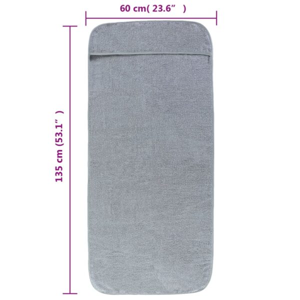 Toalhas de praia 6 pcs 60x135 cm tecido 400 GSM cinzento - Image 7