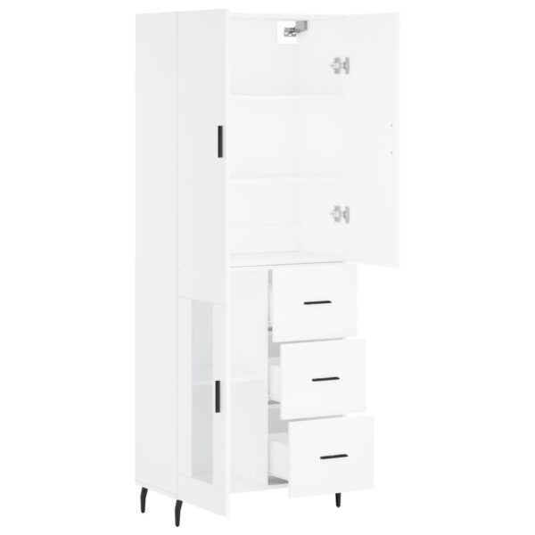 Armário alto 69,5x34x180 cm derivados de madeira branco - Image 3